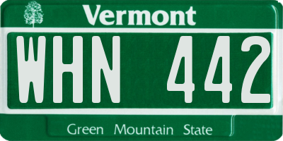 VT license plate WHN442