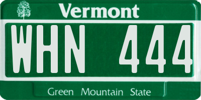 VT license plate WHN444