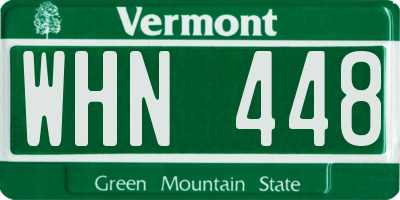 VT license plate WHN448