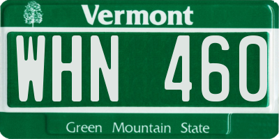 VT license plate WHN460