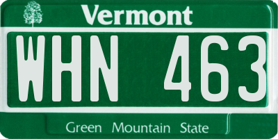VT license plate WHN463