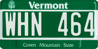 VT license plate WHN464