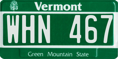 VT license plate WHN467