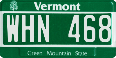 VT license plate WHN468