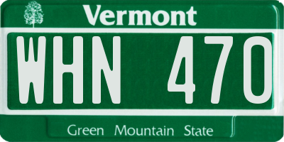 VT license plate WHN470