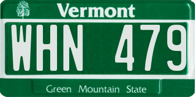 VT license plate WHN479