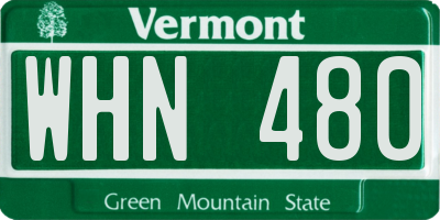 VT license plate WHN480