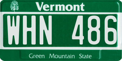 VT license plate WHN486