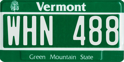VT license plate WHN488