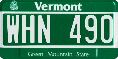 VT license plate WHN490