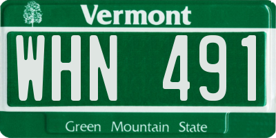 VT license plate WHN491