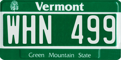 VT license plate WHN499
