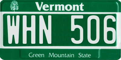 VT license plate WHN506