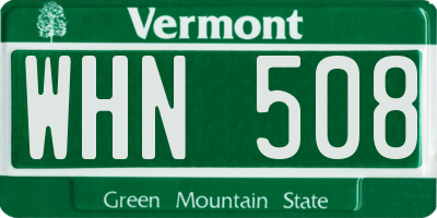 VT license plate WHN508