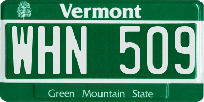 VT license plate WHN509