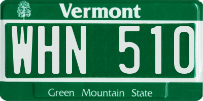 VT license plate WHN510
