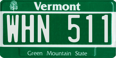 VT license plate WHN511