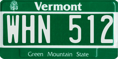 VT license plate WHN512