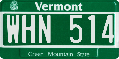 VT license plate WHN514