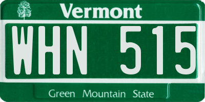 VT license plate WHN515