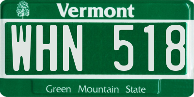 VT license plate WHN518