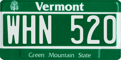 VT license plate WHN520