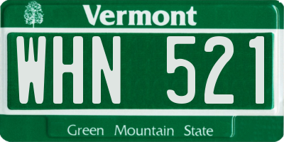 VT license plate WHN521