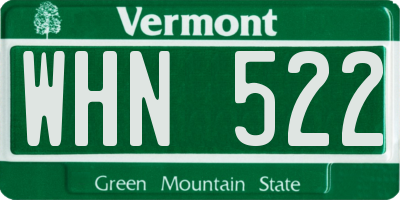 VT license plate WHN522