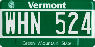 VT license plate WHN524