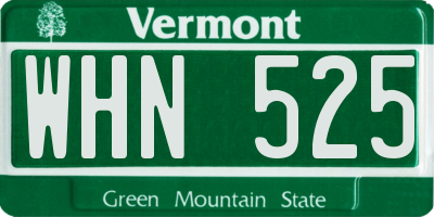 VT license plate WHN525