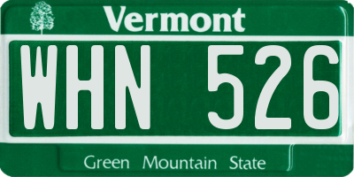VT license plate WHN526