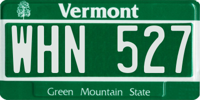 VT license plate WHN527