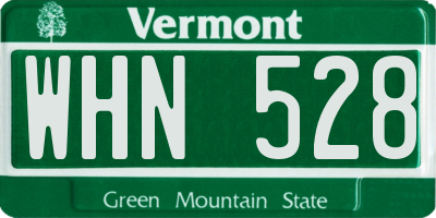 VT license plate WHN528