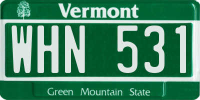 VT license plate WHN531