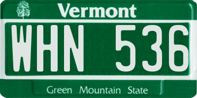 VT license plate WHN536