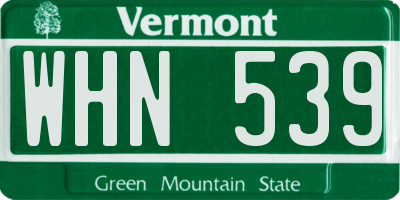 VT license plate WHN539