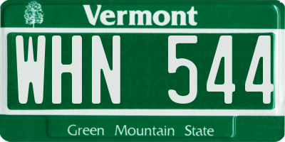 VT license plate WHN544