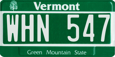 VT license plate WHN547