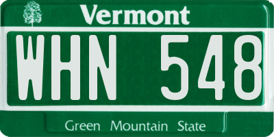 VT license plate WHN548