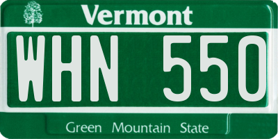 VT license plate WHN550