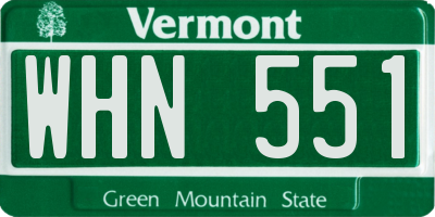 VT license plate WHN551