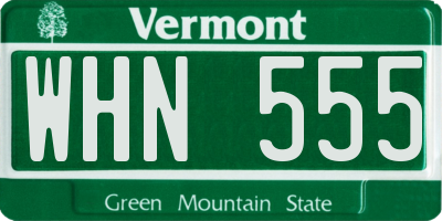 VT license plate WHN555