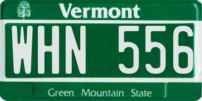 VT license plate WHN556