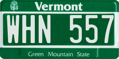 VT license plate WHN557