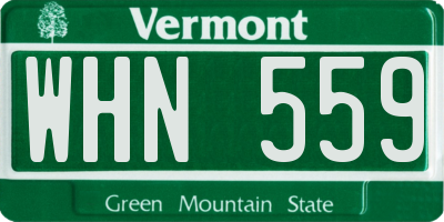VT license plate WHN559