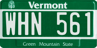 VT license plate WHN561