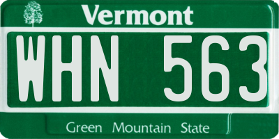 VT license plate WHN563