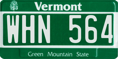 VT license plate WHN564