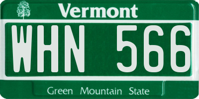 VT license plate WHN566