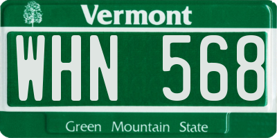 VT license plate WHN568
